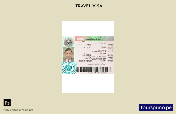 Plantilla de visa de trabajo para los EAU lista para imprimir